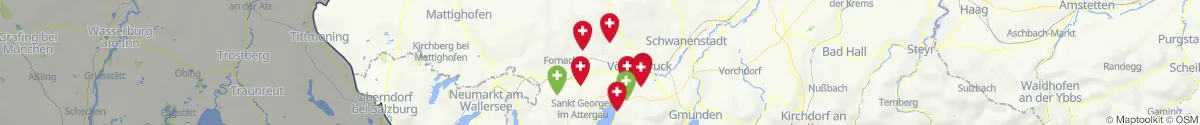 Kartenansicht für Apotheken-Notdienste in der Nähe von Neukirchen an der Vöckla (Vöcklabruck, Oberösterreich)